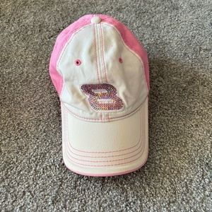 Vintage Dale Earnhardt jr hat womens white pink sequin 8 racing cap y2k street
